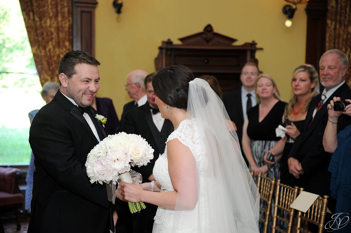 first look during wedding ceremony
