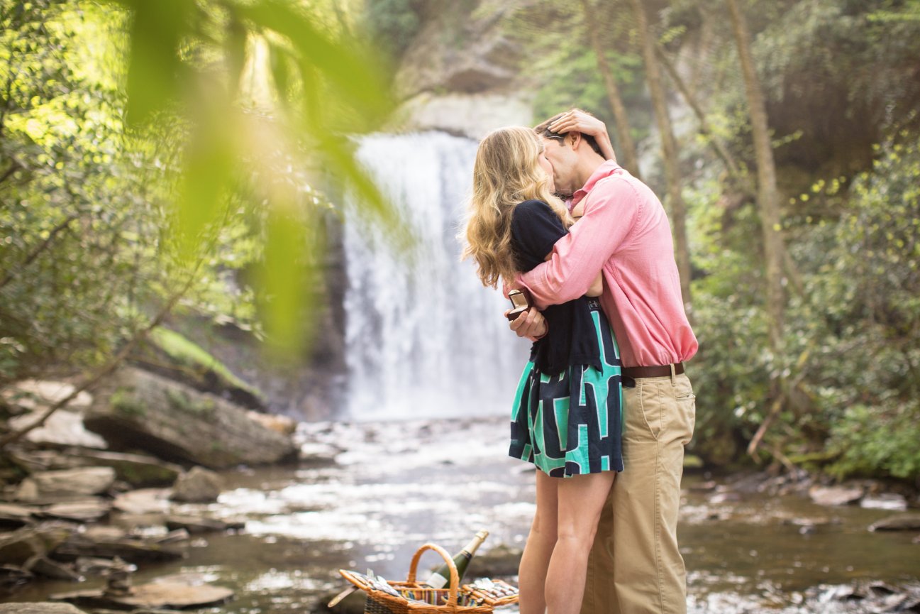 Crabtree Falls Asheville Proposal Photographer - Jojo and Amy