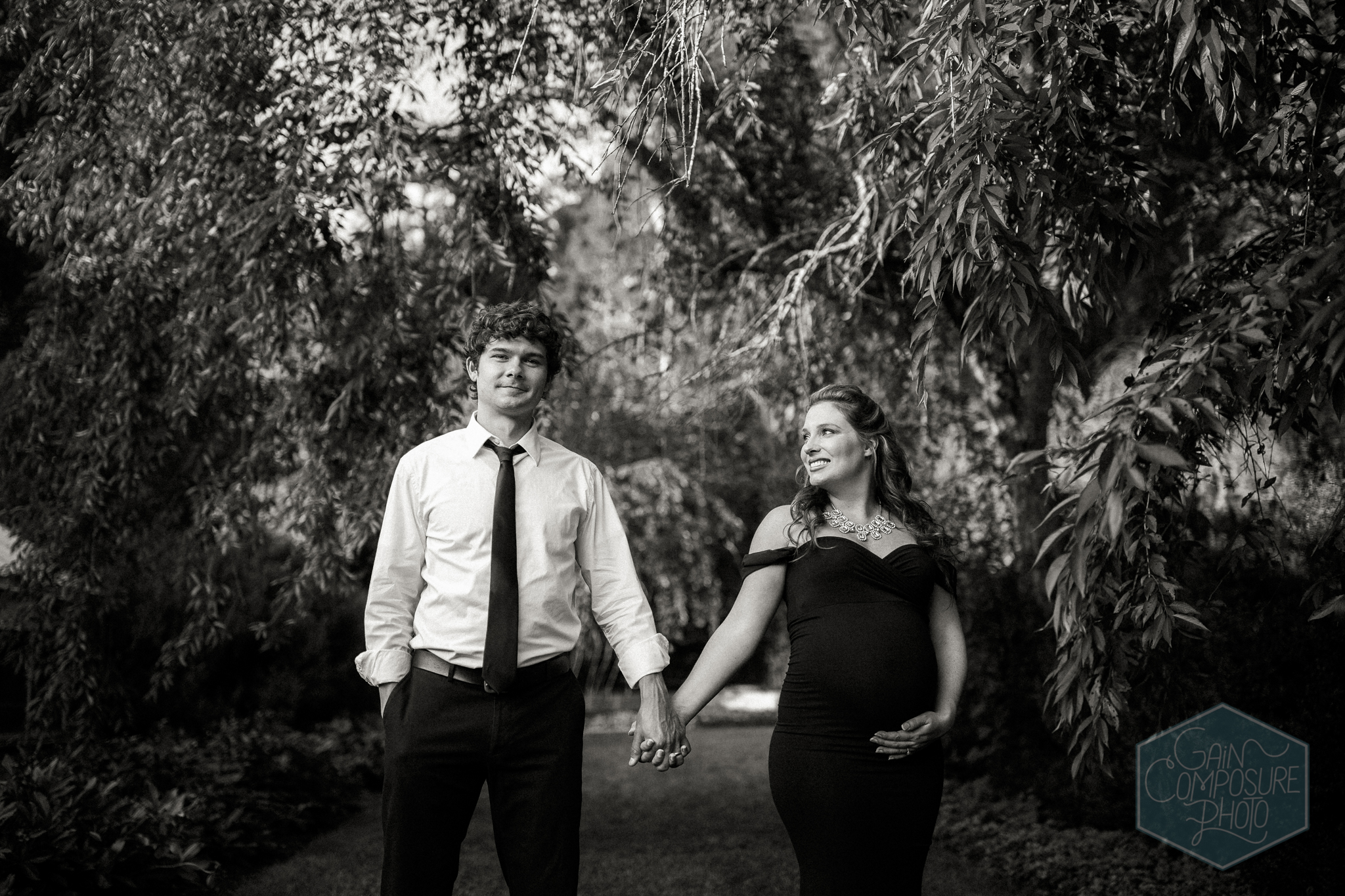 Emily and Charles McCall at Reynolda Gardens. © Gain Composure Photography, Greensboro maternity photographer