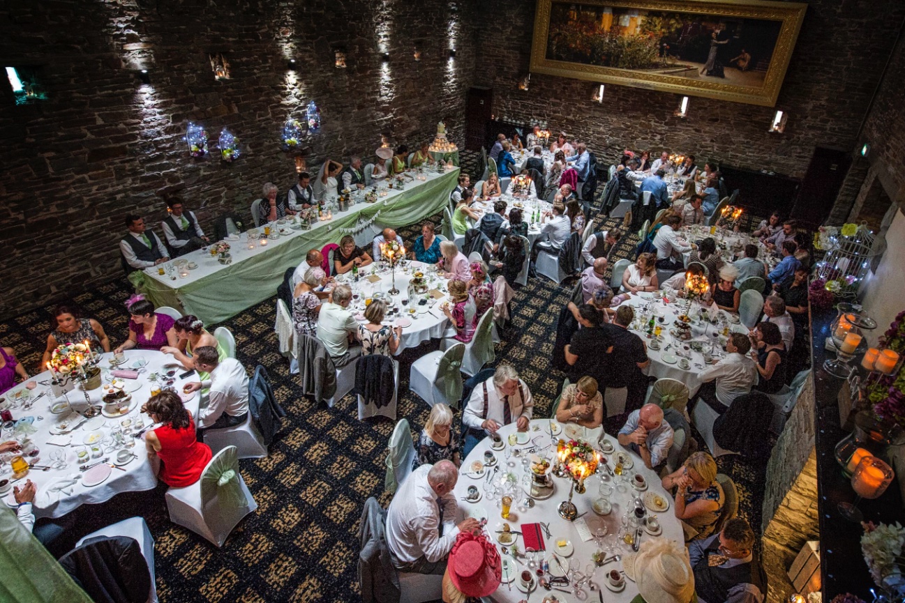 Lancashire Manor reception room with guests