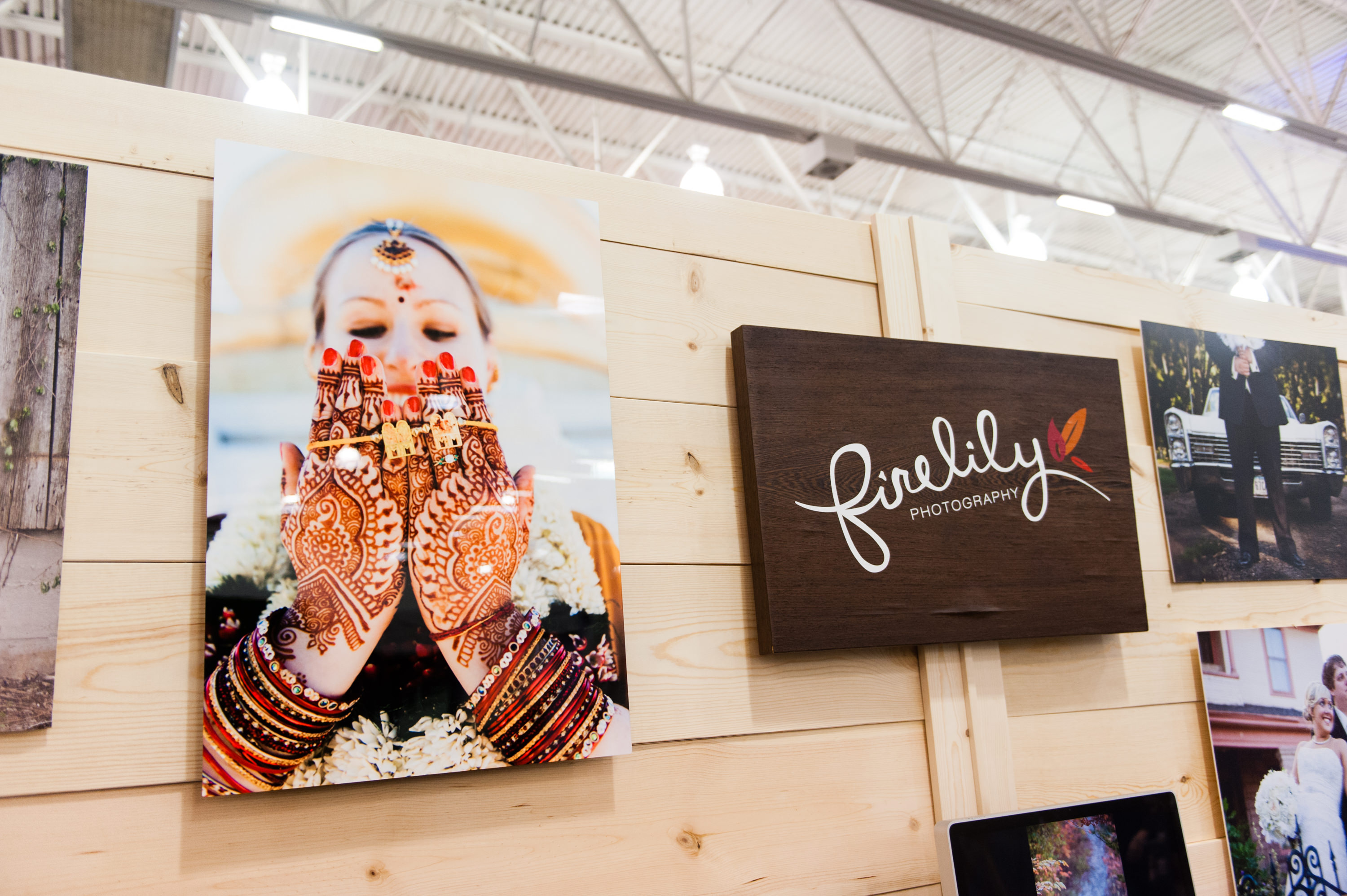 Firelily Photography Madison, WI 2017 Winter Bridal Show Booth | Stunning metal print from Hindu wedding photography in Chicago, IL