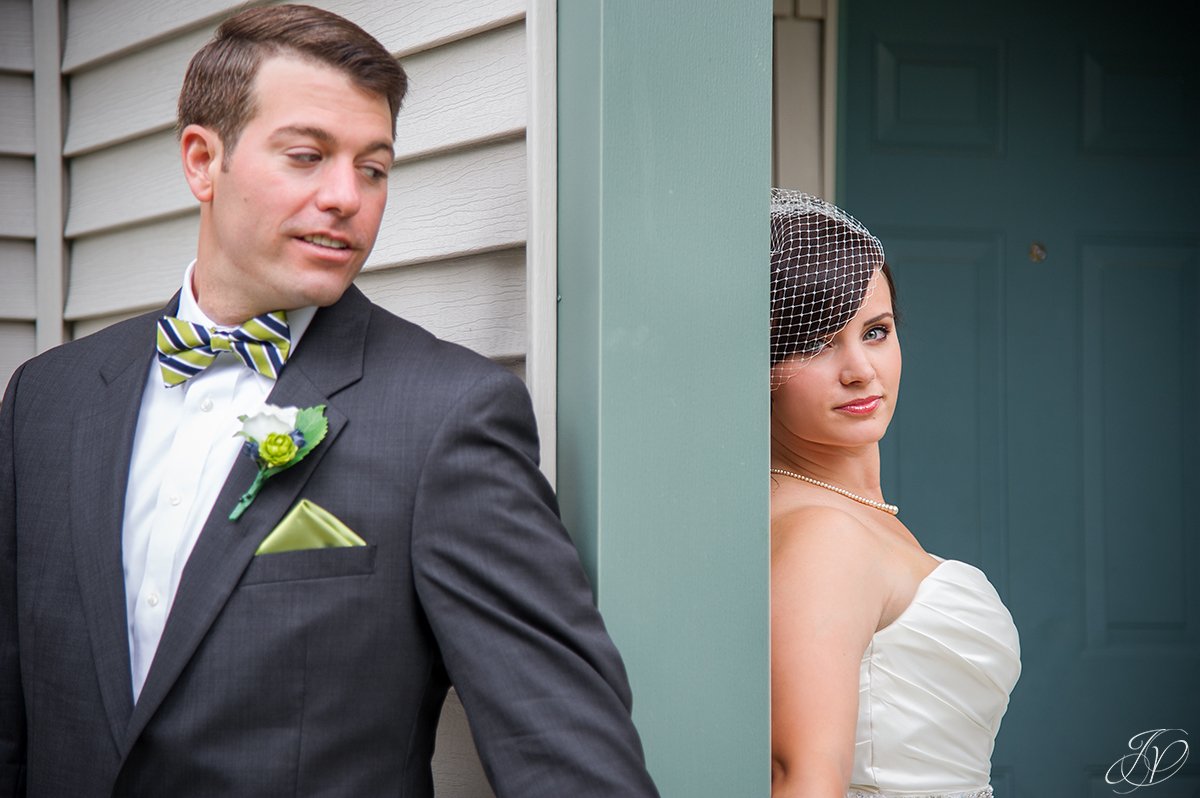 bride and groom unique first glance moment
