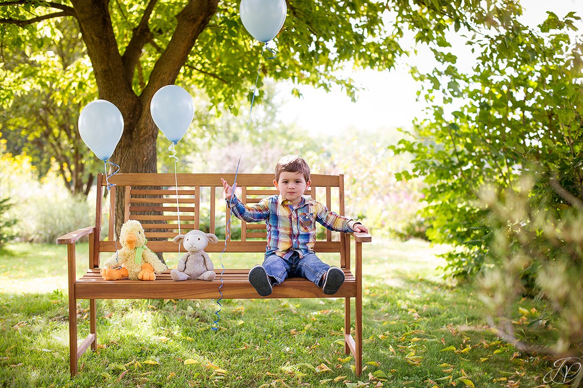 two year old portrait session balloons children