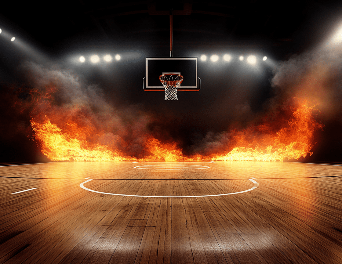 Fire Digital Background Basketball