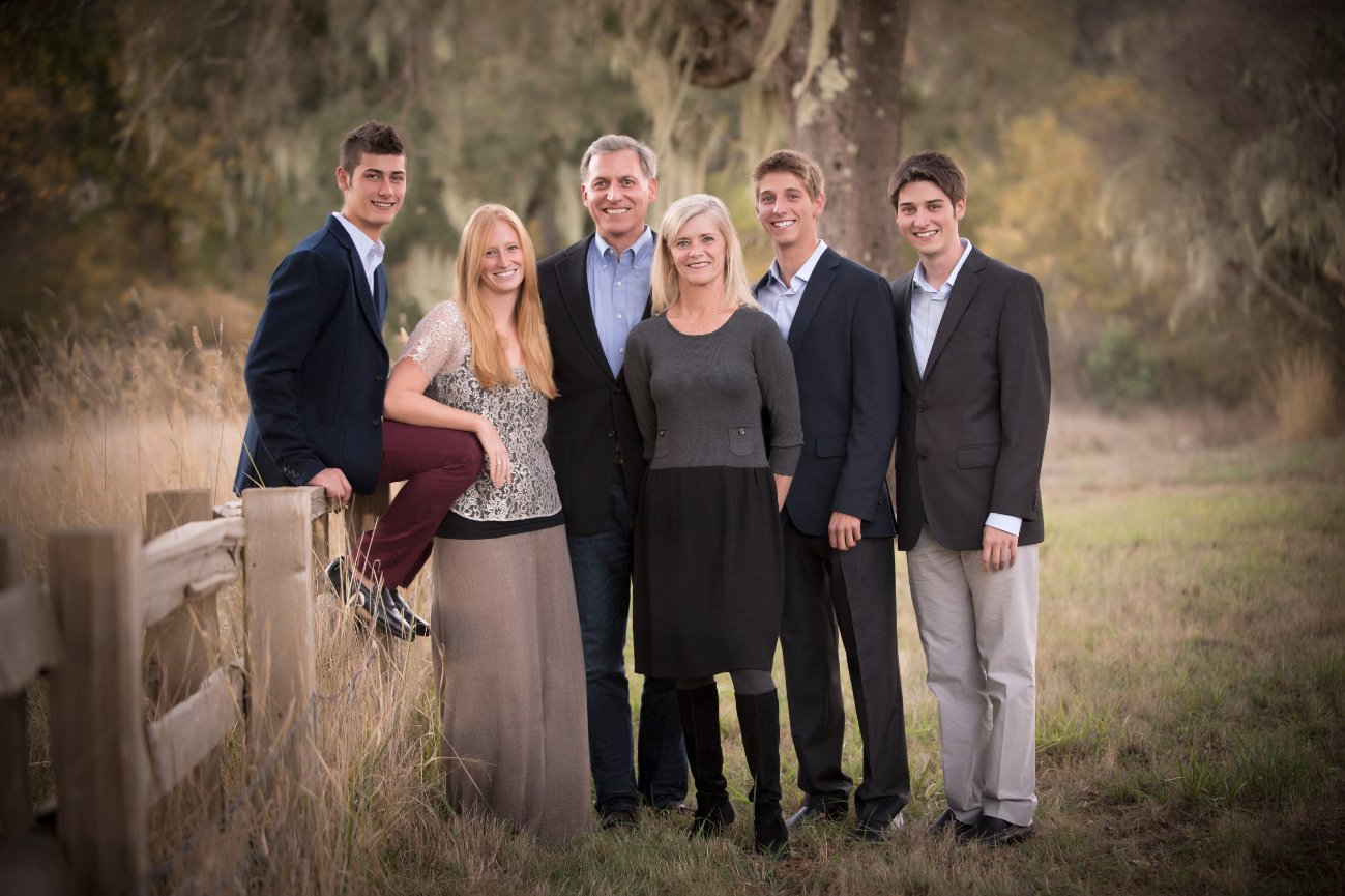 Outdoor family portrait at Santa Lucia Preserve