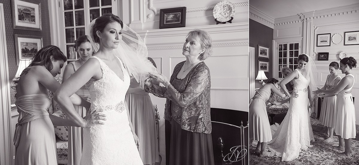 bride getting ready at Shenandoah valley golf club