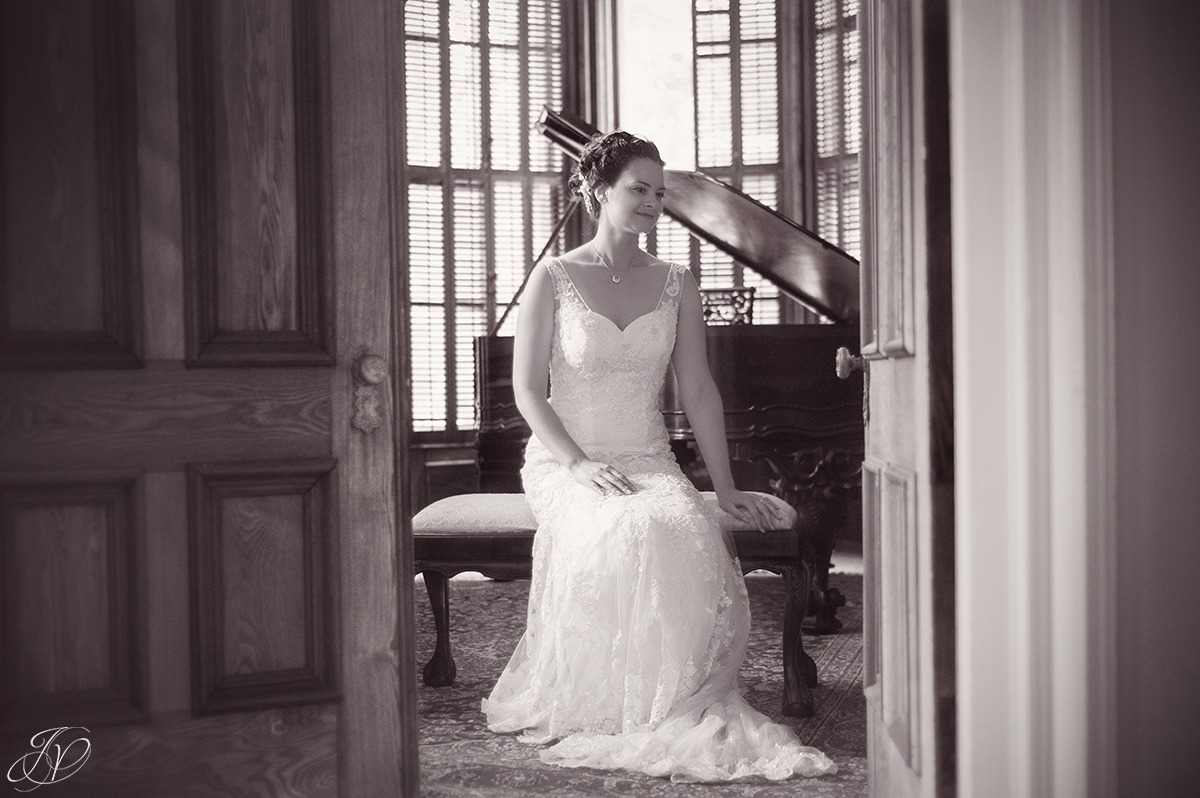 unique bridal portrait in black and white