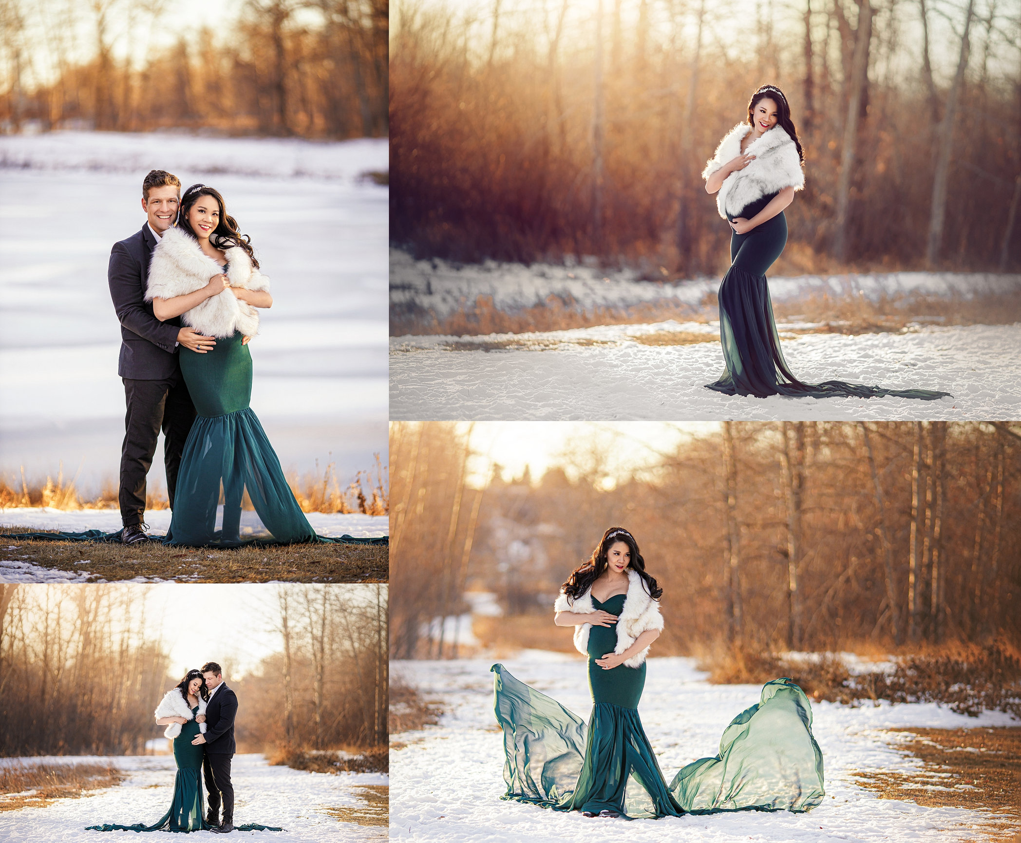 Maternity & Newborn Photographer Calgary • Beautiful Winter Maternity  Session - Hocus Focus Photography