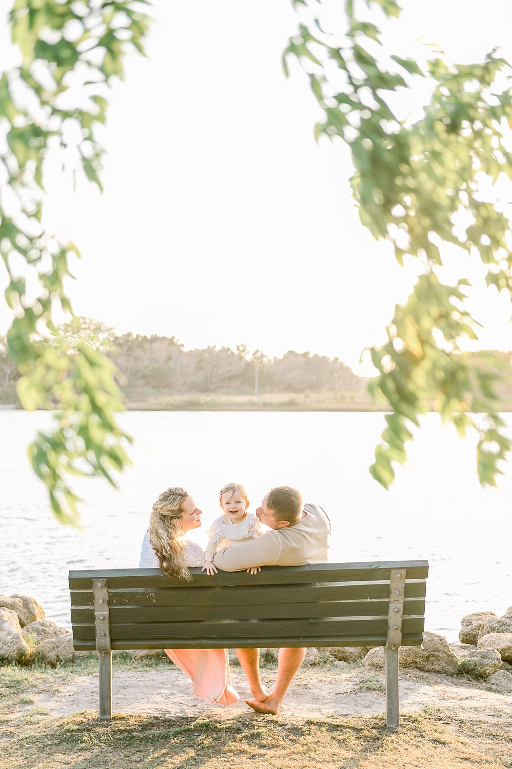 family beach portrait framed by hanging branches, Saint Augustine Beach, Rya Duncklee