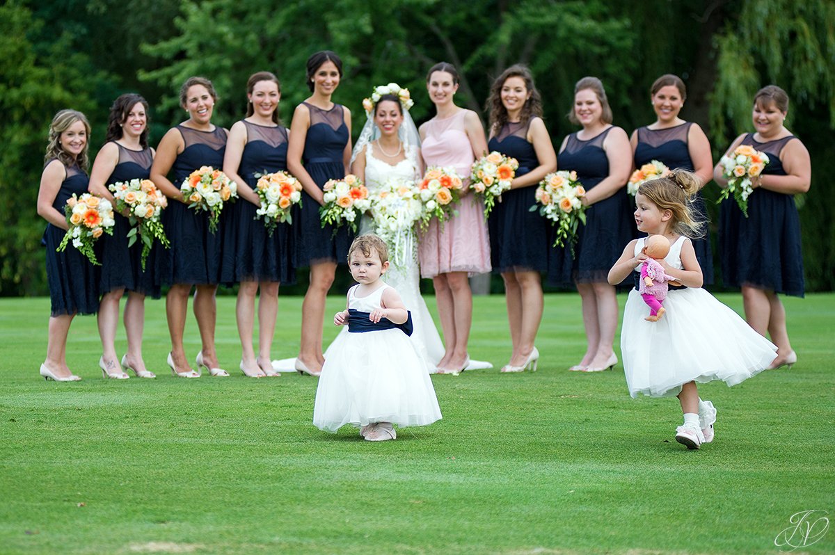 cute flower girls large bridal party normanside country club