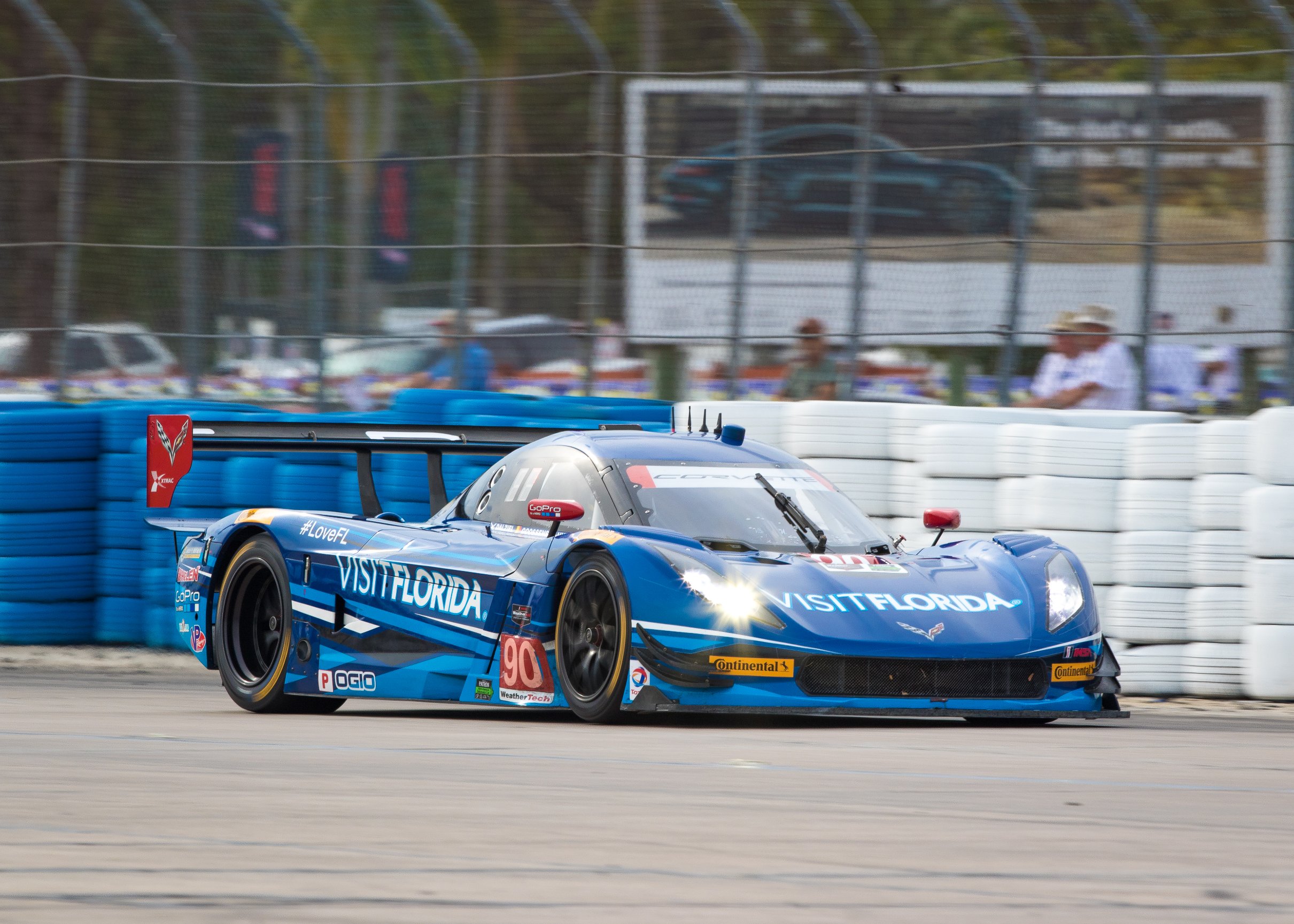 JP Pedicino Photography capturing the Visit Florida race car at the 24 Hours of Sebring
