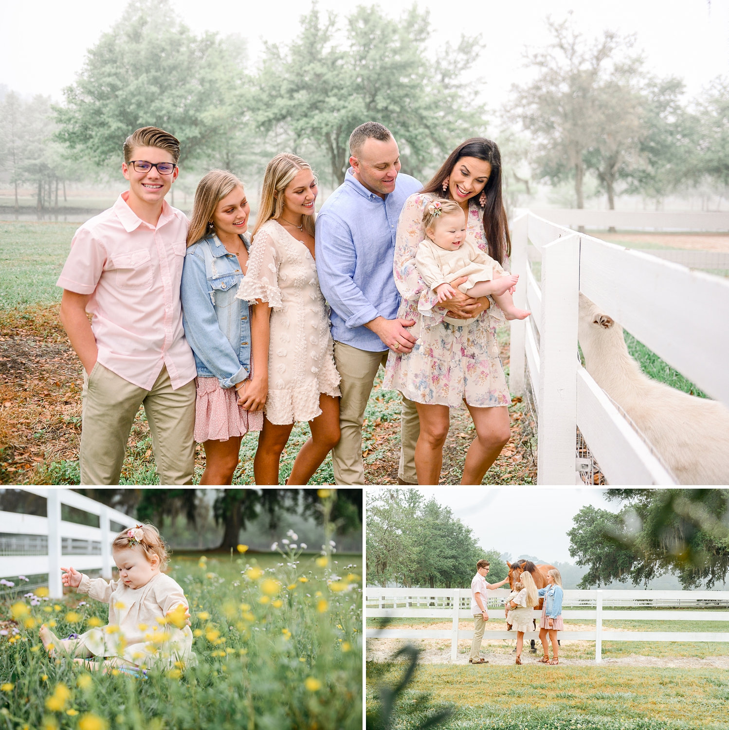 image collage, beautiful family of 6, Jacksonville, Florida family photographer, Ryaphotos