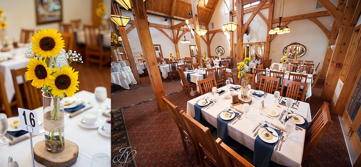 reception details at ceremony Timberlodge at Arrowhead Golf Club