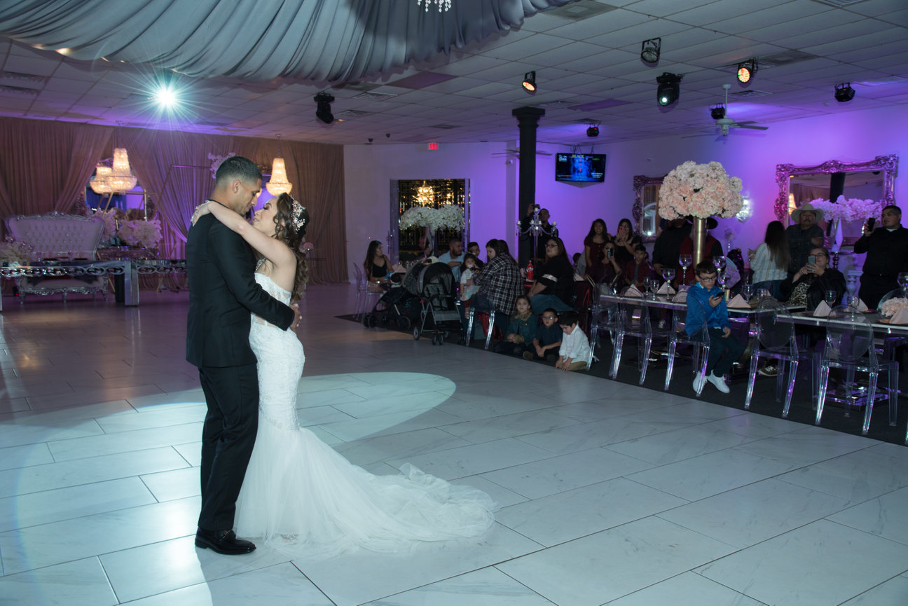 Couple dancing at wedding reception