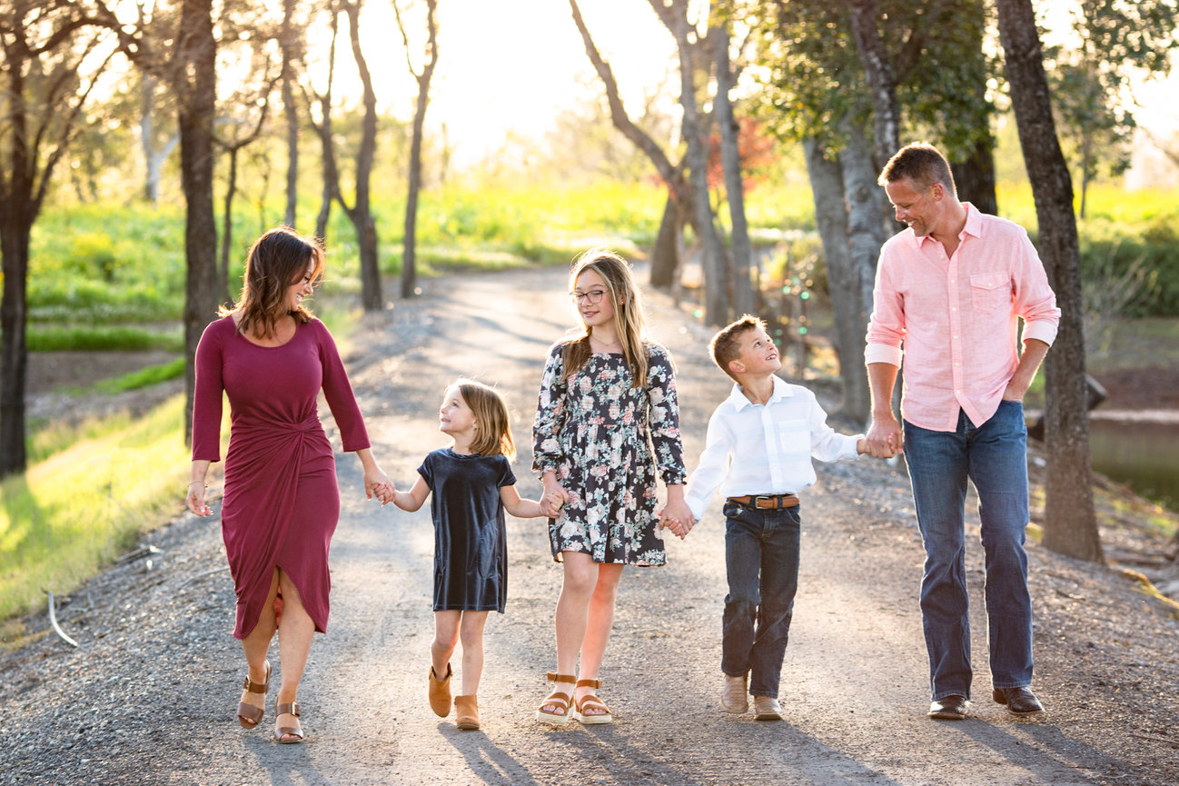 Family portraits during Sunset in Santa Rosa,  Sonoma County Ca, taken by Sheila Johnson of Studio J Photography
