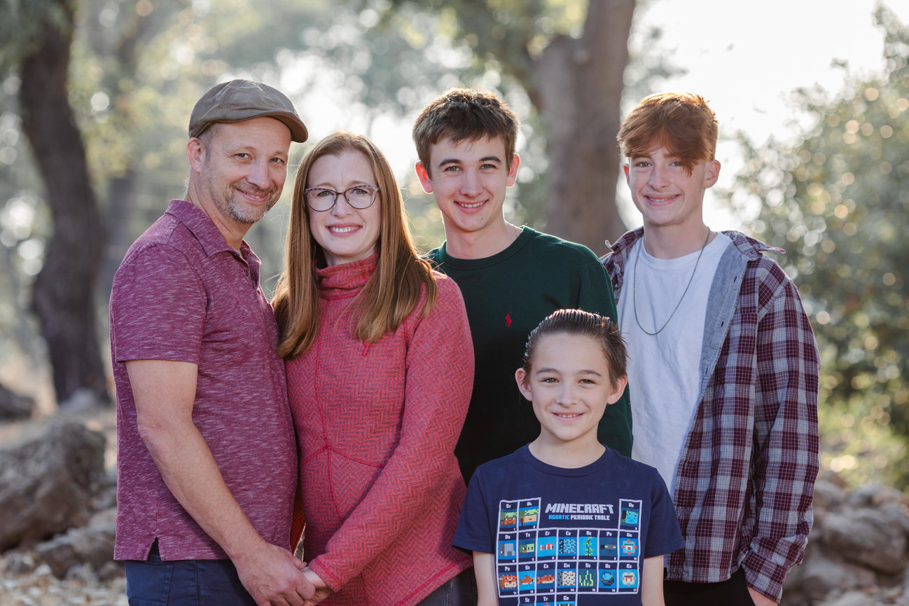Family portraits during Sunset in Santa Rosa,  Sonoma County Ca, taken by Sheila Johnson of Studio J Photography