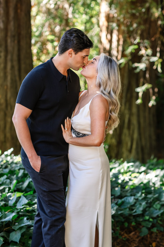 Engagement portrait session at Dawn Ranch, Northern California. Photographed by Studio J Photography