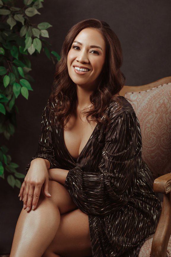 Celebrate milestones and individuality with Las Vegas photography by Adam Trujillo, offering professional studio portrait sessions, with custome set deigns including plants and hand painted backdrops.