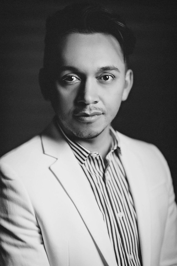 Elegant and sophisticated black and white professional headshot. Professional headshots and team portraits in studio with Adam Trujillo.