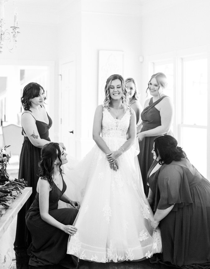 Happy Bride With Bridesmaid