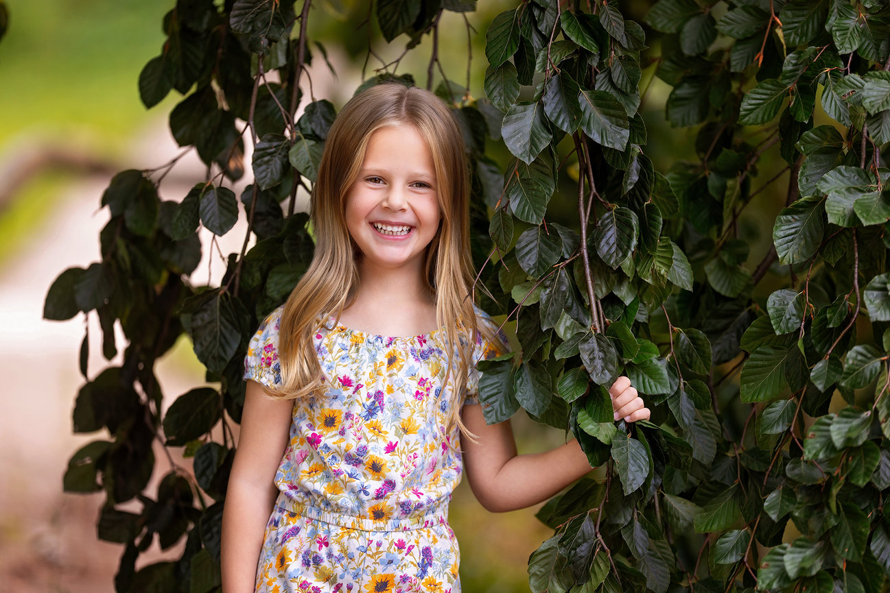 little girl during family portrait session