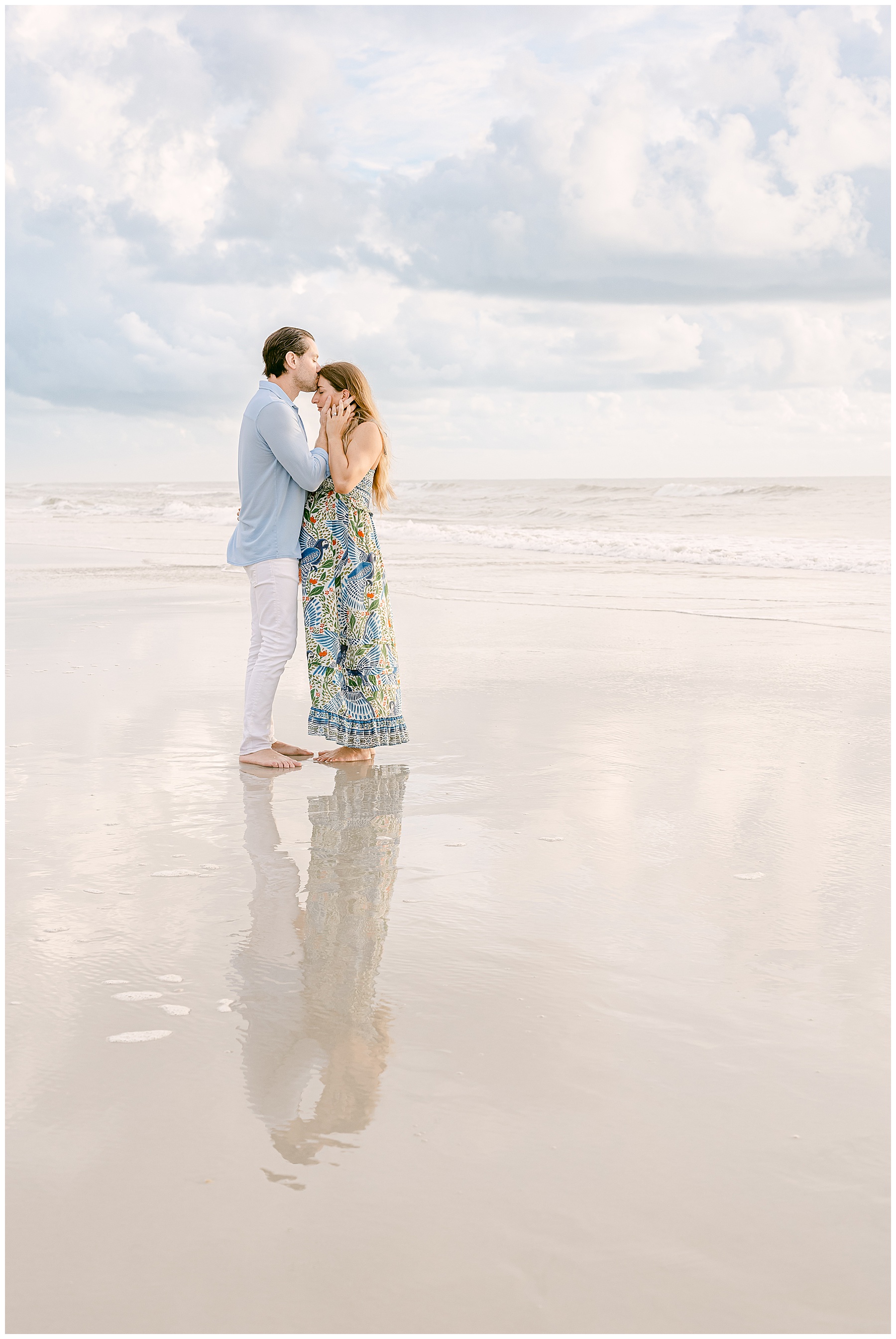 light and airy maternity image at sunrise in saint augustine beach florida 