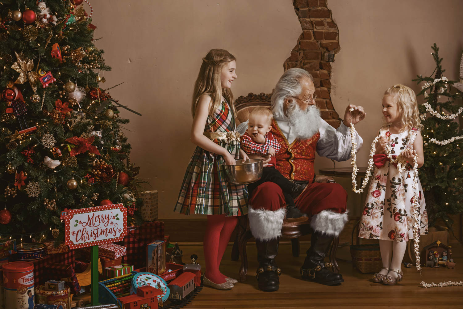 children with Santa