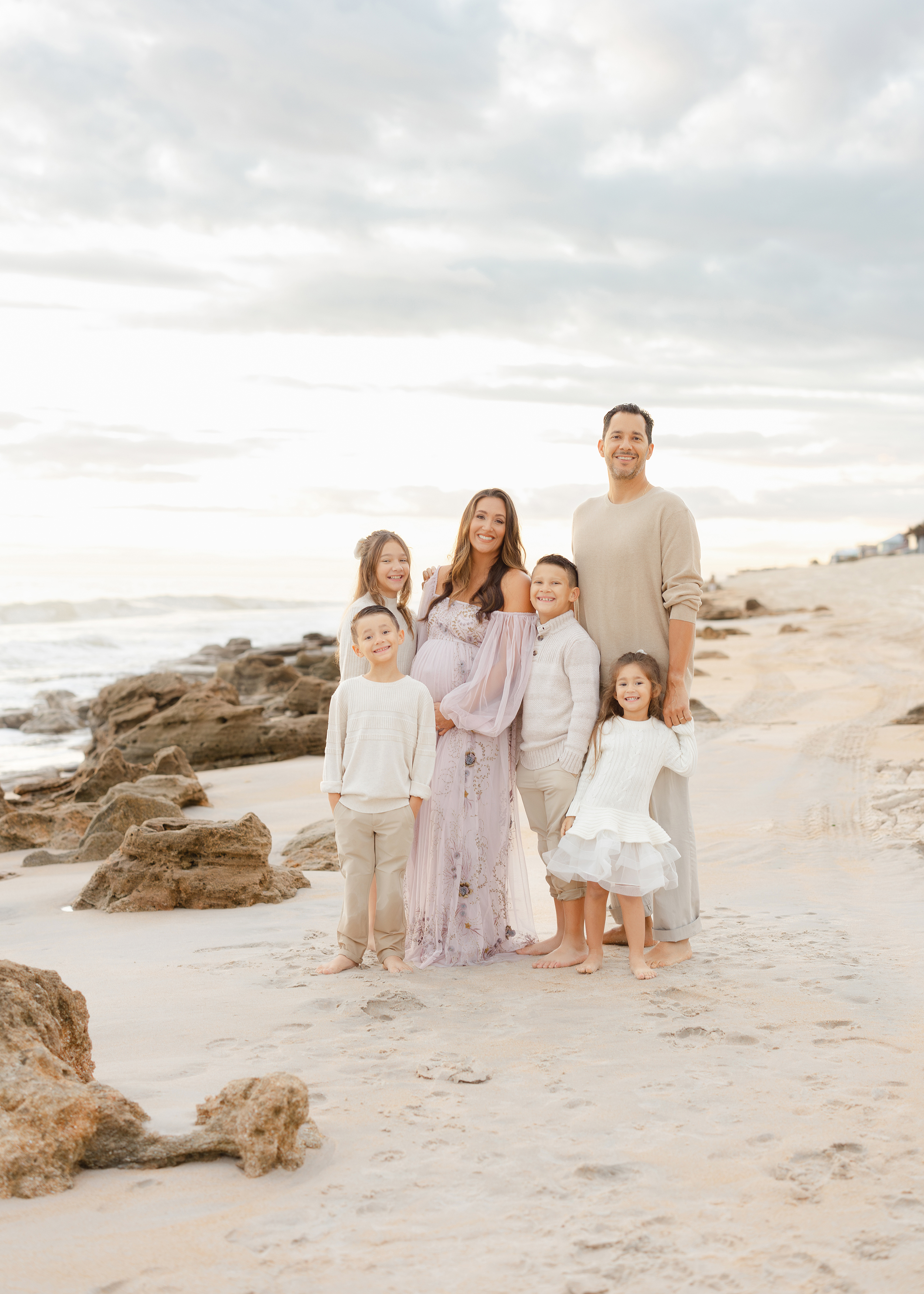 Sunrise family beach portrait in Saint Augustine, Florida.