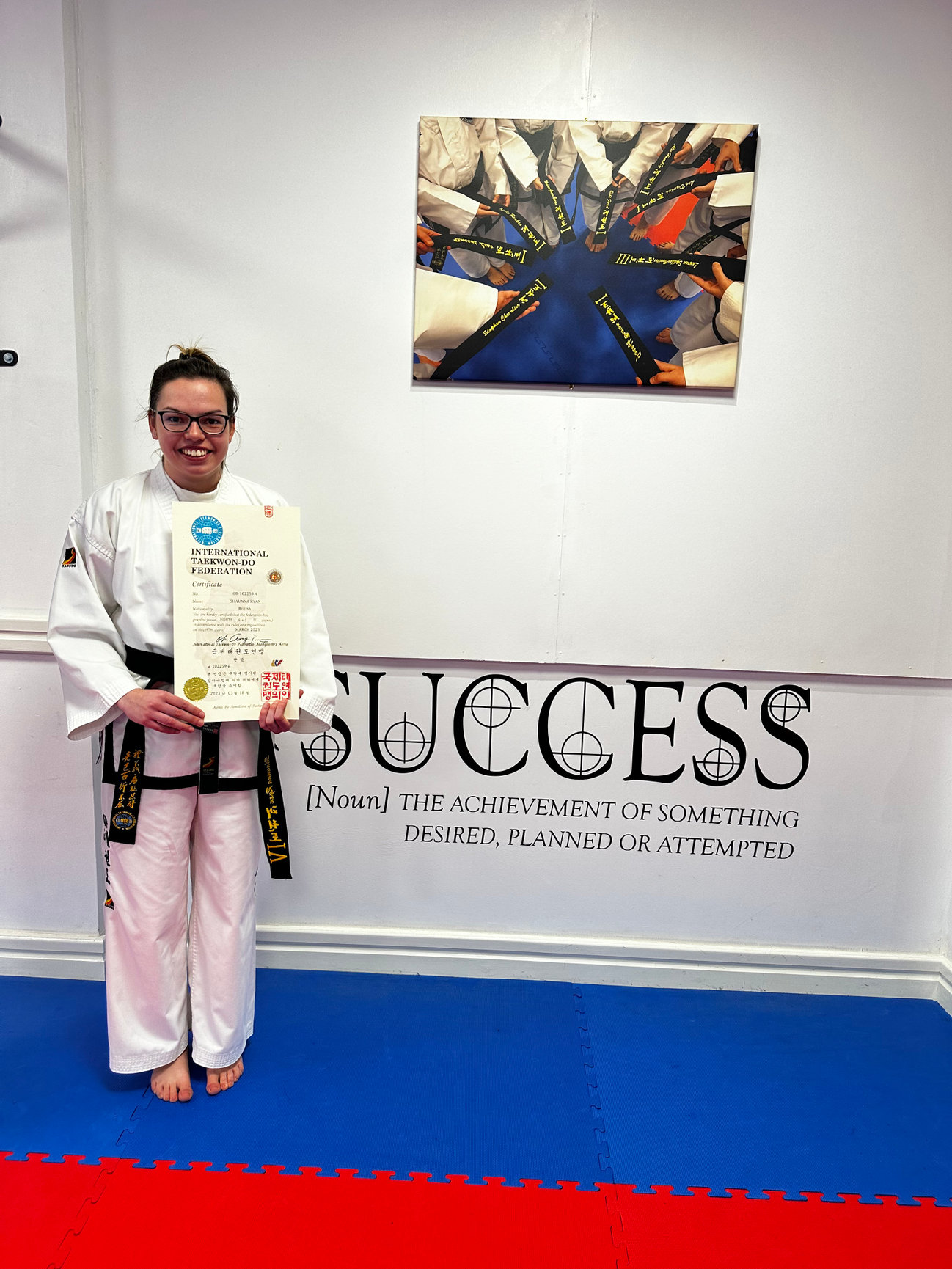 April 2023 Black Belt Certificate Presentation TaekwondoWales