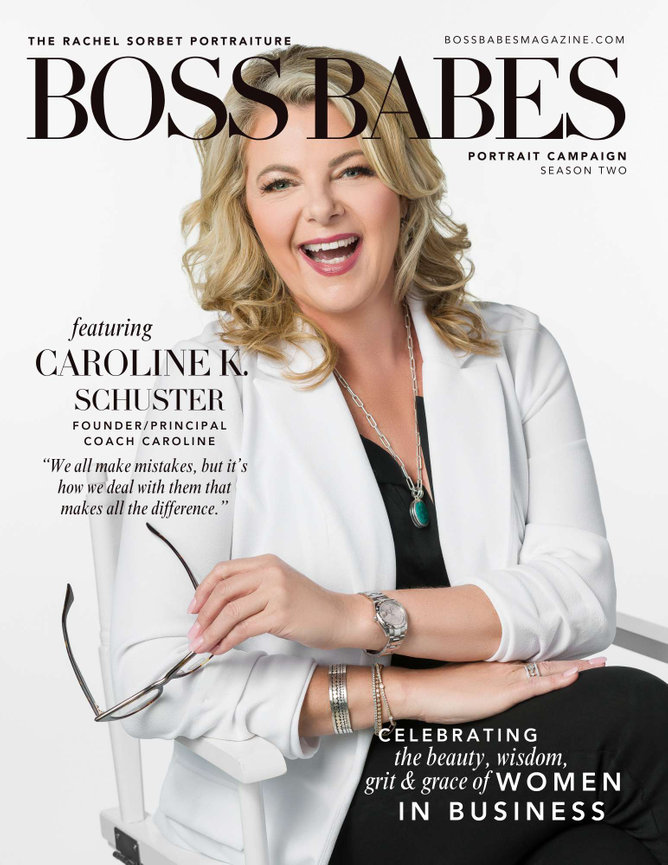 Caroline Schuster on the cover of Boss Babes Magazine