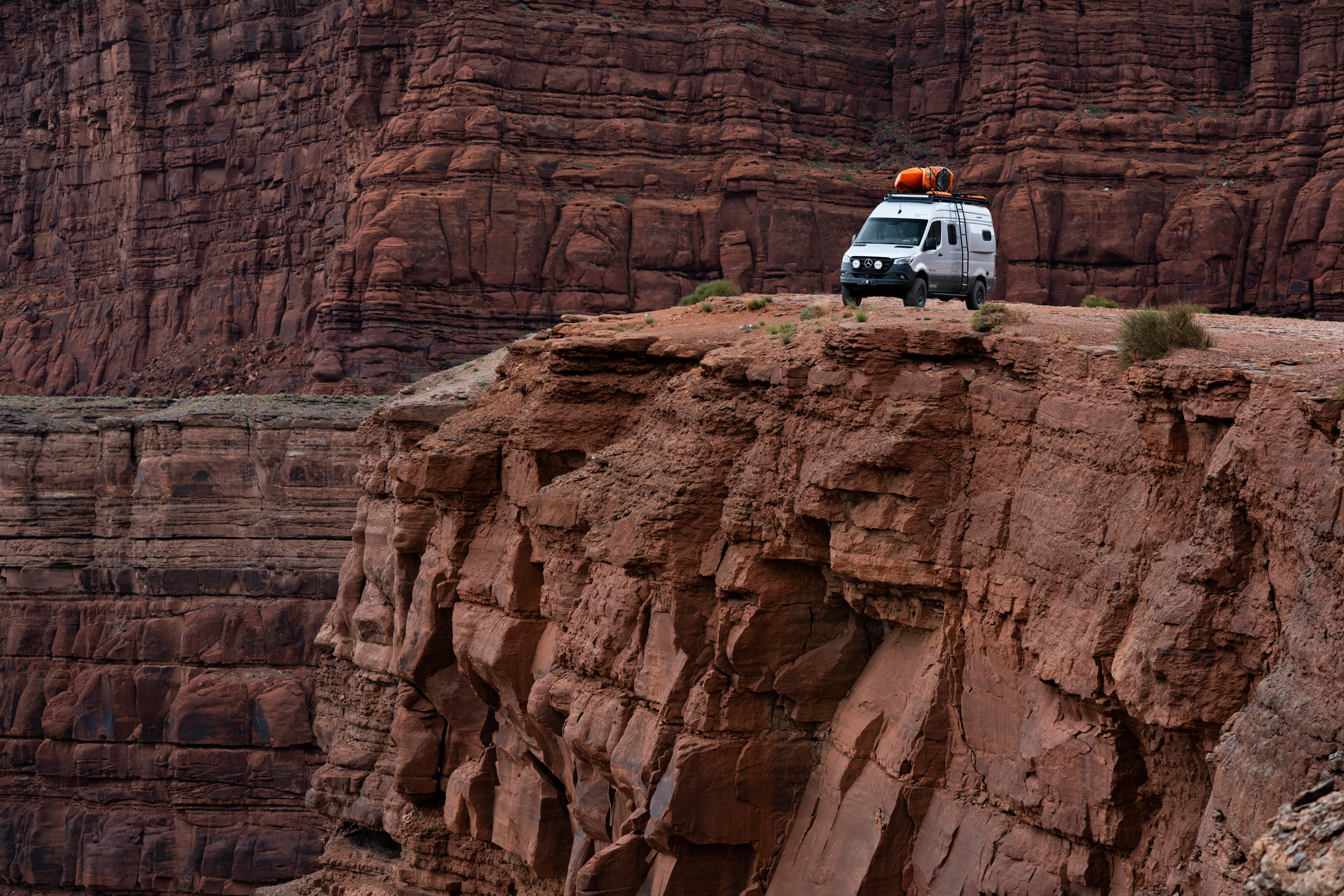 Sprinter 4x4 Adventure Van Takes on the Shafer Trail, Moab, Utah