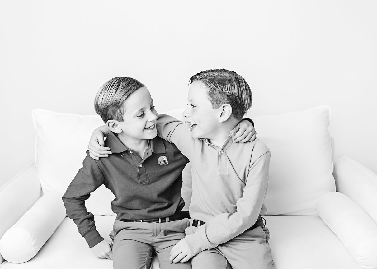 East Brunswick siblings sharing a laugh during studio session