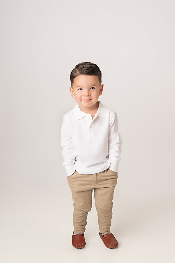Sweet solo moment of little boy captured in Sea Girt studio