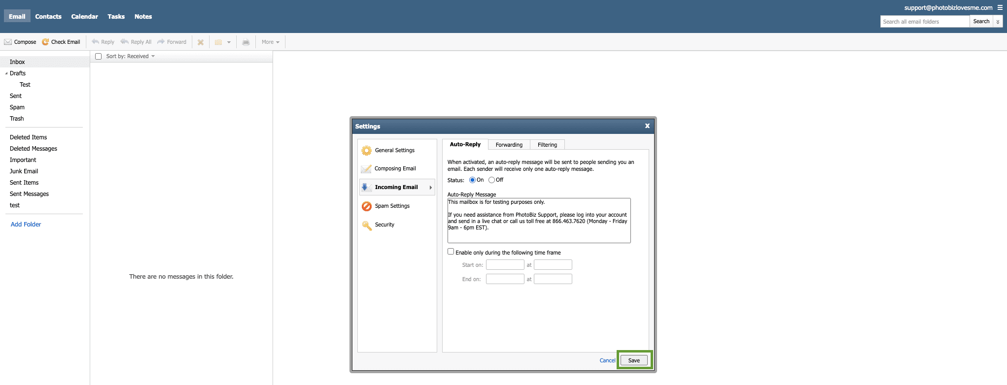 How To Set Up Auto Reply on Mailbox - PhotoBiz Knowledge Base