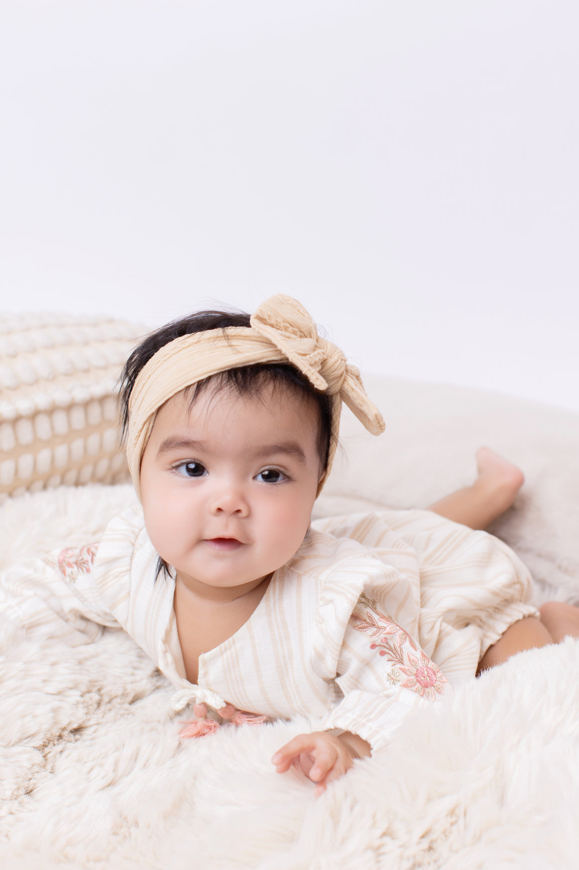 Calgary baby milestones photography lilac fur and cream half way to one Milestones II session photo 7