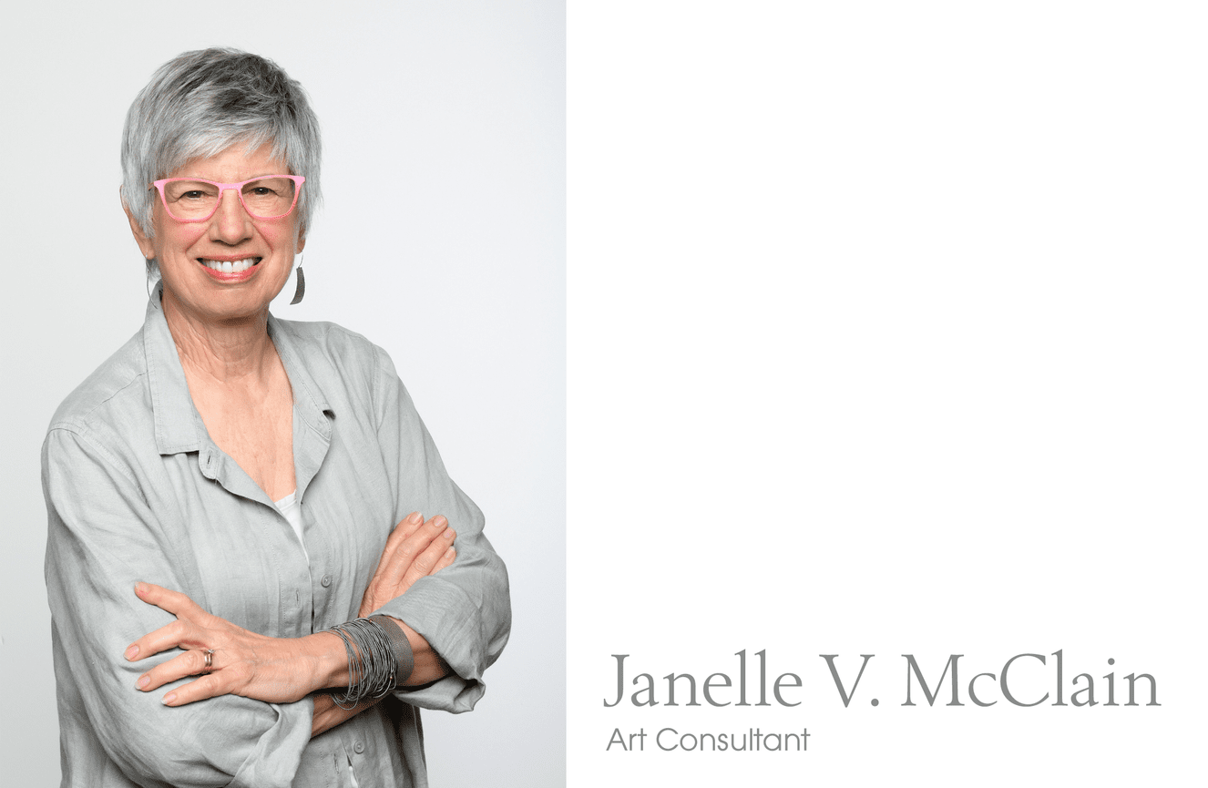 Art consultant, Janelle McClain, confidently poses for her artist bio photo at Kliks Photography.